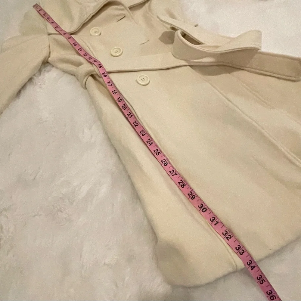 Guess Cream Winter White Long Belted Trench Coat - Picture 12 of 14